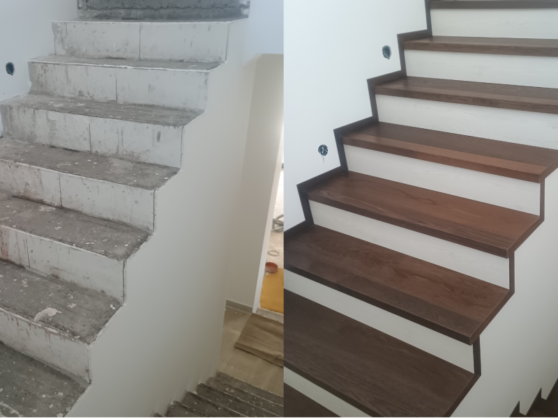 Lépcső burkolása Toscana svédpadlóval